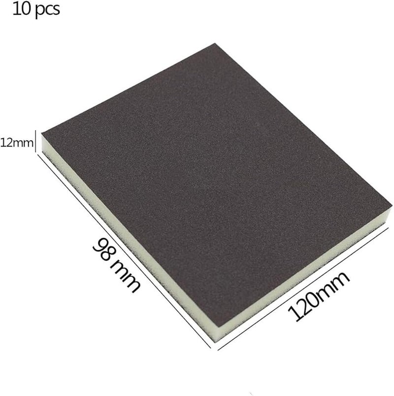 10 Pcs Reusable Sanding Sponge Blocks 180 Grit for Wood Metal Furniture Wet Dry Polishing - Image 2